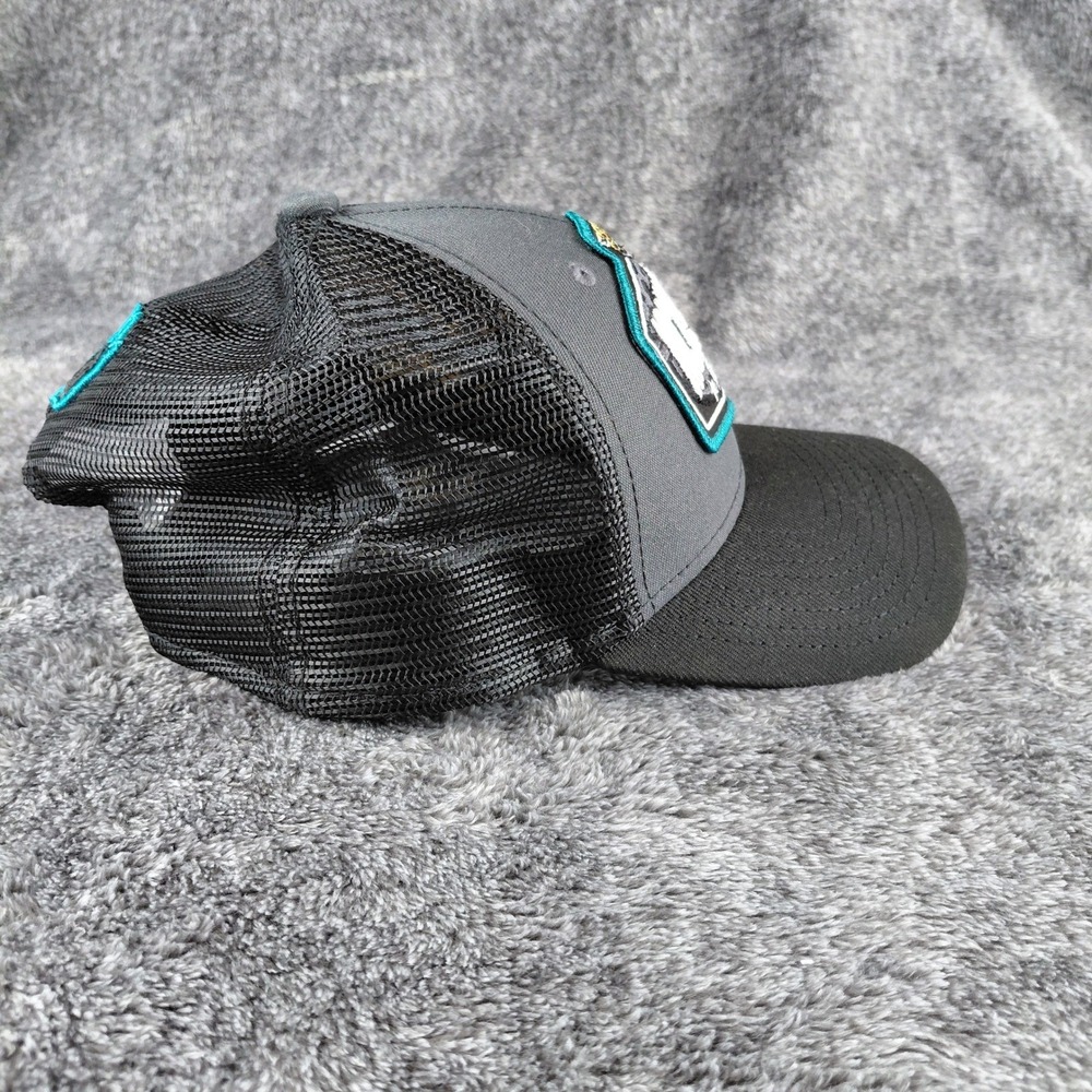 New Era Jacksonville Jaguars 9FORTY Trucker‎ Hat Snapback Gray Black NFL Cap - Picture 3 of 7